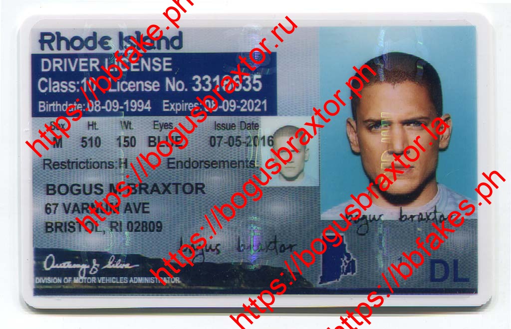 Bogus Braxtor Fake ID - Rhode Island Fake ID