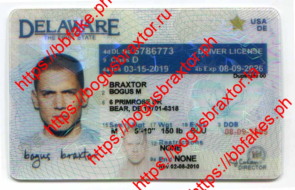 Bogus Braxtor Fake ID - Delaware Fake IDs