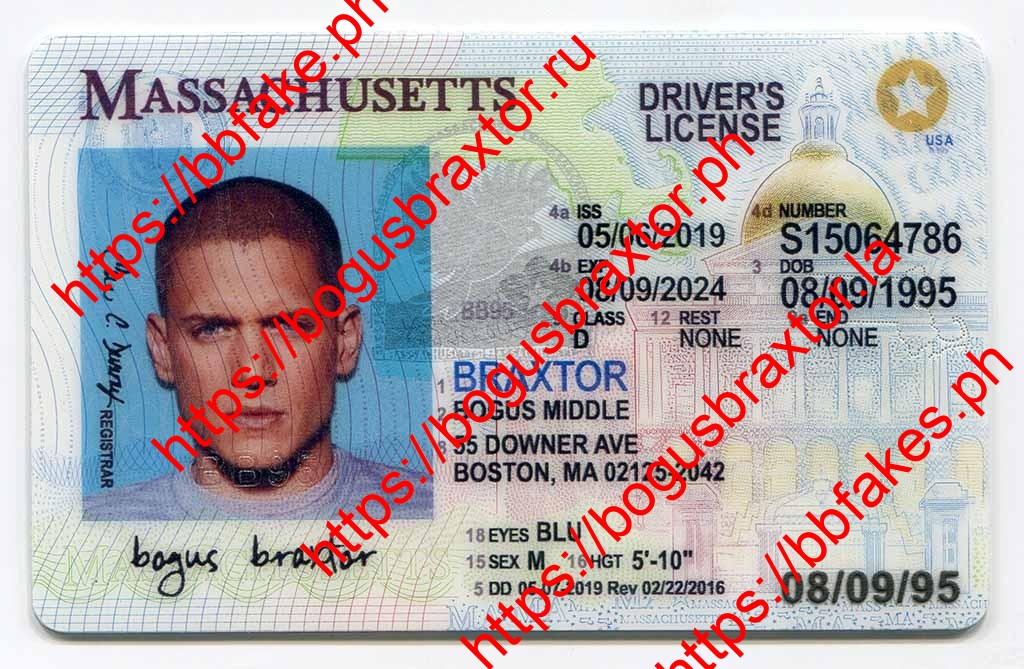 Bogus Braxtor Fake ID - Massachusetts Fake ID