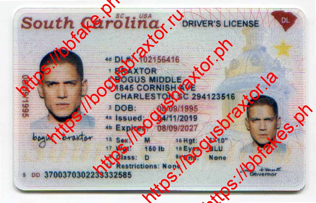 Bogus Braxtor Fake - South Carolina Fake ID