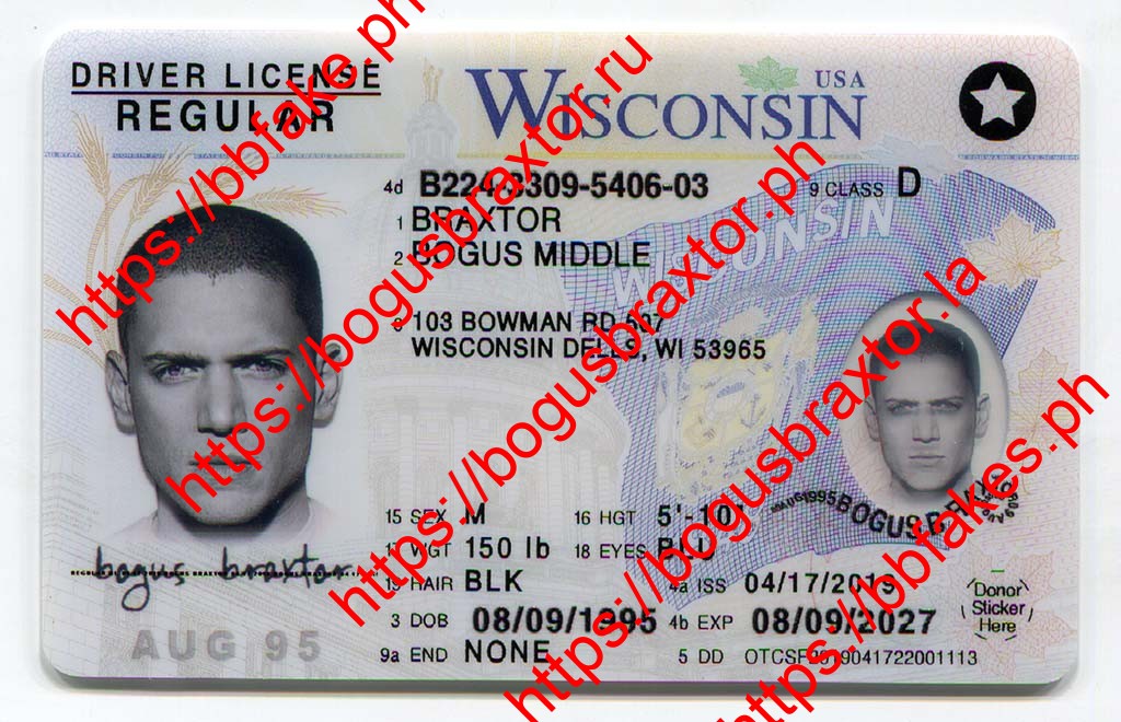 Bogus Braxtor Fake ID - Wisconsin Fake ID