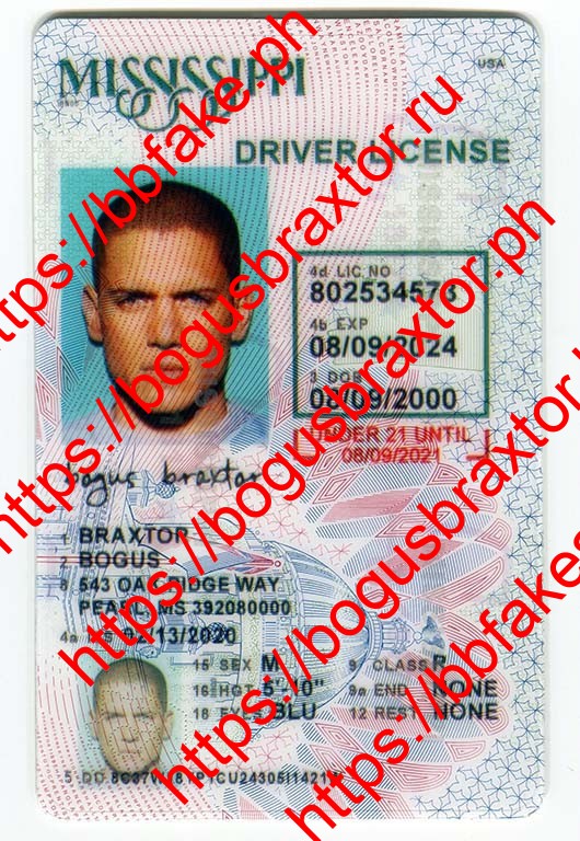 Bogus Braxtor Fake ID - Mississippi Vertical Fake ID